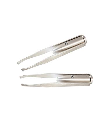 BIUDECO Eyebrow Tweezer LED Light Eyelash Tweezer Eyebrow Hair Removal Tweezer