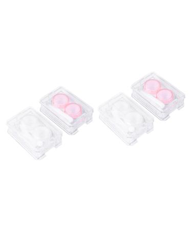 Partykindom 4 pieces mini container for colored contact lenses eye contact case travel case for contact lenses mirror film lens holder lentil holder portable contact lens container container