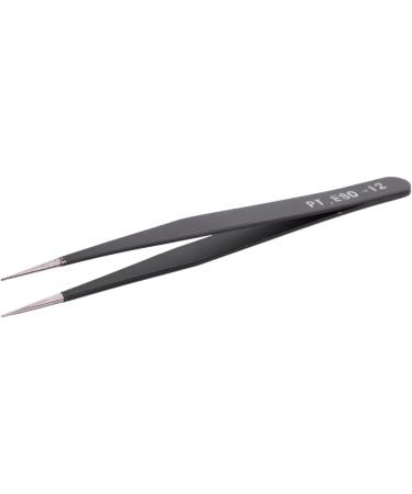 Duendhd 4X Nail Art Rhinestones Eyelashes Extension Straight & Curved Tweezers Tool Set-Black - Buy Online on GoSupps.com