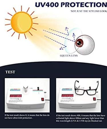 GQUEEN Large Frame Horn Glasses - Stylish UV400 Fake Glasses for Women & Men | Trendy Nerd Style in Brown - Buy Online on GoSupps.com