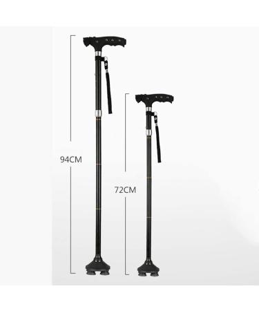 Adjustable Crutches Collapsible Elderly Adjustment Crutches Retractable Small Four-Corner Cane with Lights Parent's Gift It's so Kind of You Safehappy Smooth Sailing - Buy Online on GoSupps.com
