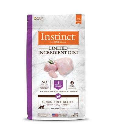 Instinct Limited Ingredient Cat Food, Limited Ingredient Diet Natural Grain Free Dry Cat Food Rabbit 4.5 Pound (Pack of 1)