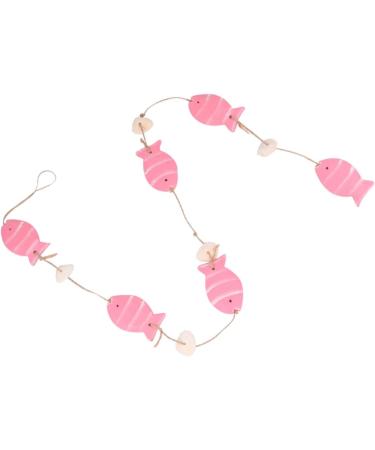 Alipis 1 Pc Fish Hanging Ornament Wedding D cor Woodsy Decor Wood Decor Pink Hanging String Shell Pink 102X4.2CM - Buy Online on GoSupps.com