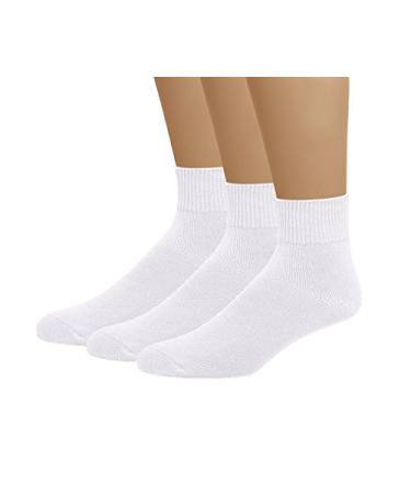 Classic Men's Diabetic Non-Binding Ankle Socks 3-Pack (Big and Tall Available) XX-Large Big Tall White