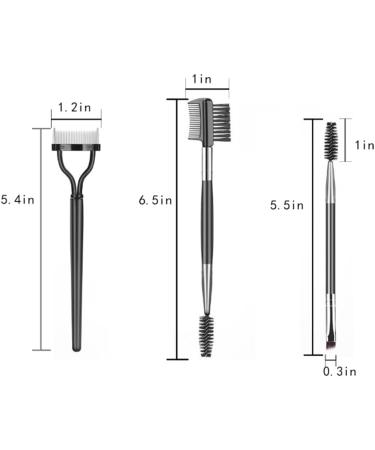 3 Pieces Set Eyebrow Brush Eyelash Separator Brow Comb & Lash Spoolie Professional Eye Makeup Tools - Buy Online on GoSupps.com