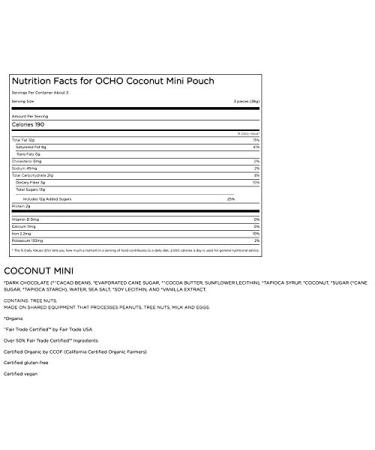 OCHO Organic Minis Pouch (2-pk) - DARK CHOCOLATE & COCONUT - Buy Online on GoSupps.com