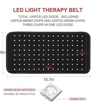 UEIDIHI Red Infrared Light Therapy Belt LED Red Light Therapy Belt for Pain Relief Flexible Wearable Wrap Deep Therapy Pad with 2 Wavelengths - Buy Online on GoSupps.com