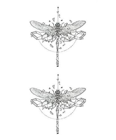 Dragonfly Temporary Tattoo Sticker Set of 12 - Watercolor Waterproof Body Art for Women, Girls, Kids - Party Favor - 10.5X6cm (SF160) - Buy Online on GoSupps.com