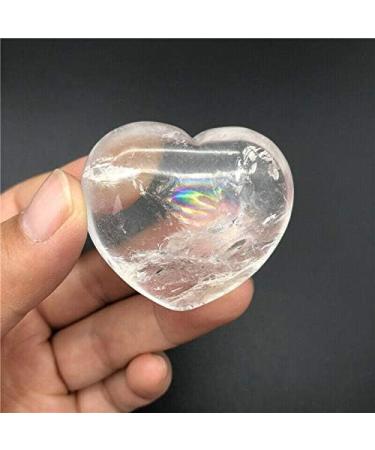 1pc Natural White Quartz Heart Shaped Crystal Palm Stones Specimen Gifts Natural Quartz Crystals Chakra Reiki Balancing - Buy Online on GoSupps.com