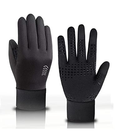 ATERCEL Winter Gloves for Men, Women, Updated Touch Screen Glove, Waterproof Warm Gloves in Cold Weather for Running, Cycling, Driving, Working Black Medium