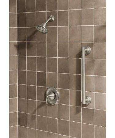 Moen YG0724BN Iso 24-Inch Designer Grab Bar - Brushed Nickel - Bathroom Safety Essential - Buy Online on GoSupps.com