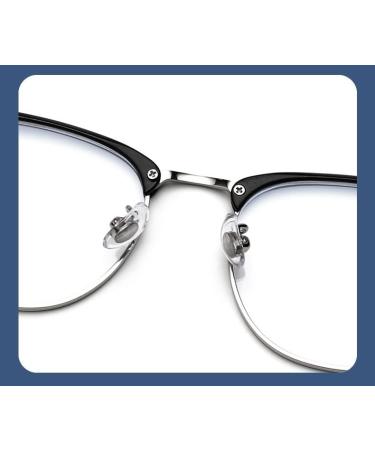 Buy Classic Blue Light Blocking Eyeglasses for Men & Women - Anti-UV Computer Readers +350 - Black-Silver - Buy Online on GoSupps.com