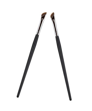 WOONEKY 2pcs Eyebrow Brush Portable Eyeliner Brush Eye Shadow Brush Eyeliner Makeup Brush Makeup Tool Metal
