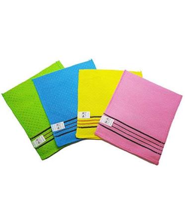 SongWol Korean Beauty Skin Exfoliating Bath Towel Gloves Strong Scrub Wash Clothes (4pack) -Trend mall