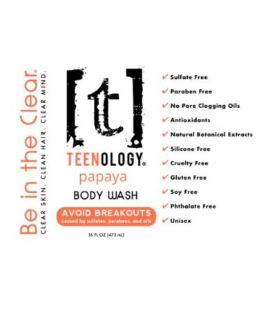Teenology Body Wash for Teens | Acne & Breakout Prevention | Sulfate & Paraben Free | Natural Papaya Extract - Buy Online on GoSupps.com