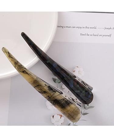 2pcs Large Duckbill Hair Clips for Women Girls - French Alligator Hair Barrettes in Black and Brown - Buy Online on GoSupps.com