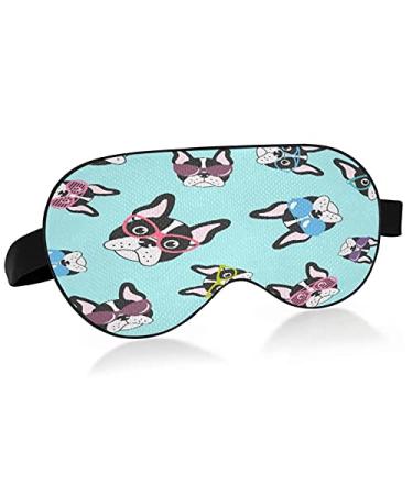 Sleep Mask French Bulldogs with Glasses Eye Mask for Sleeping French Bulldogs with Glasses Sleeping Mask Eye Mask for Sleep
