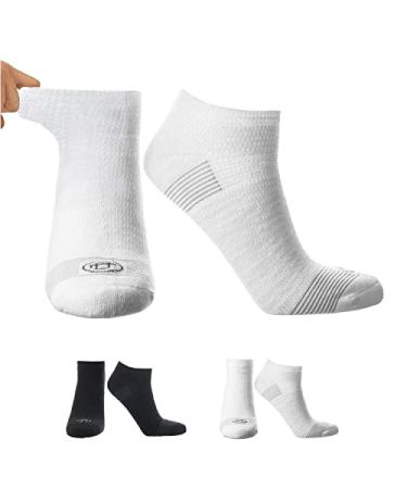 Doctor's Choice Mens Diabetic & Neuropathy Socks Large 10-13 X-Large 12-15 2 Pairs White - Ankle Large (2 Pair)