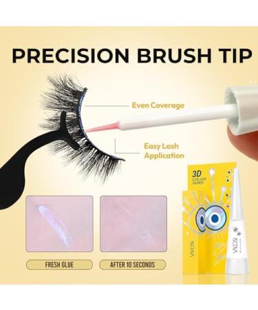 Buy 0.28 fl.oz Eyelash Glue for Sensitive Eyes - Super Strong Hold Brush-On Clear Adhesive for Waterproof Strip Lashes | Latex-Free & Long Lasting - Buy Online on GoSupps.com