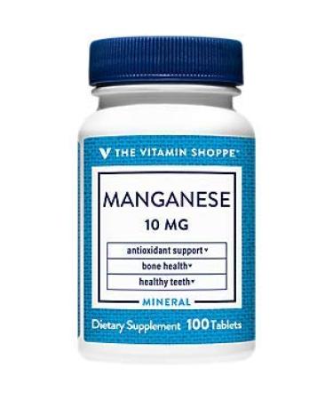 The Vitamin Shoppe Manganese 10MG Antioxidant Supplement That Supports Healthy Bones and Teeth (100 Tablets)