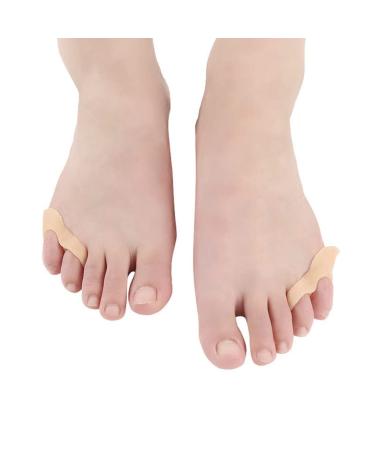 DEAVER Two Hole Gel Toe Separator Double-Hole Toe Overlapping Toes Separate The Comb Your Toes Pinky Spacer for Calluses Blister Relieve Foot Pain Nonporous Skin 2 pairs