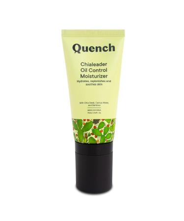 Qu'enchs Chialeader Oil Control Moisturizer with Relaxing Roller Ball Applicator|Controls Excess Oil |Non-Greasy Moisturizer for Skin|with Chia Seeds Cactus Water and Rose Myrtle| Face Cream|75ml