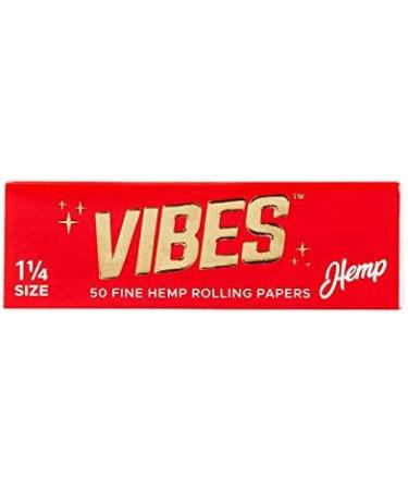 Vibes Rolling Papers 1.25 Natural Hemp Paper With Chlorine Free Technology and Arabic Gum 50 Count Display Box (50 Sheets Per Pack) (Hemp 1.25 inches) - Buy Online on GoSupps.com