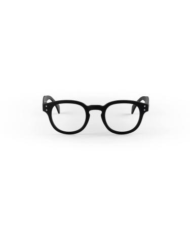 Popme Unisex Licorice Black Reading Glasses with Blue Lenses for Presbyopia Blue Light Filter 1.5 Diopters One Size