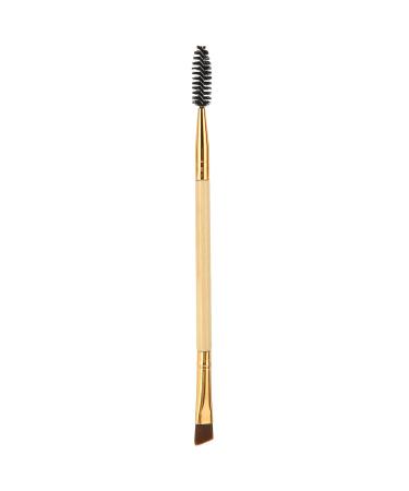 Evaled eyebrow brush 6.5 inch double -sided angled eyebrow brush spiral design 2 in 1 for application and mixing brow powder for all eyebrow types (Wood color)