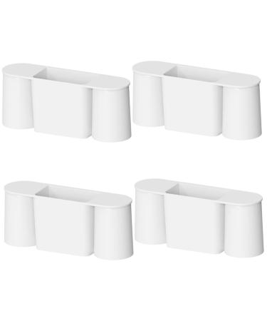 Alipis 4 pieces Magnetic toothing set wall bracket toothbrush toothbrush cup toothpaste dispenser and toothbrush holder magnetic beverage holder Magnetic rack white lover ABS electrical whitex4stk 25.6x10.5x7.2cmx4pcs