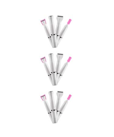 Solustre 3 pieces 4 Maquina de Afeitar Para Mujer Electrician for women Bikini trimmer Women's Hair Shaberi woman razor hair removal device Miss eyebrows trim white 14x5cmx3pcs whitex3stk