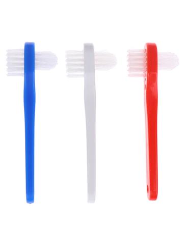 JINJIASUYISU 3Pcs Denture Brush Dual Head Toothbrushes Hard Denture Cleaning Brush Denture Toothbrush Cleaning Brush for Keeping Dentures Clean