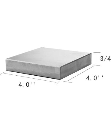 Oudtinx Steel Bench Block 4x4 Flat Anvil Jewelers Tool Metal Bench Block  for Jewelry & Stamping (4''x4''x3/4'')