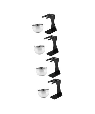 Minkissy 4 sets Razor Setting Razor Sature Cup of Razor Suffing bowl men soap desk gift gifts shaving razor and bowl of shaving bowls and stands razor tool stand stainless steel