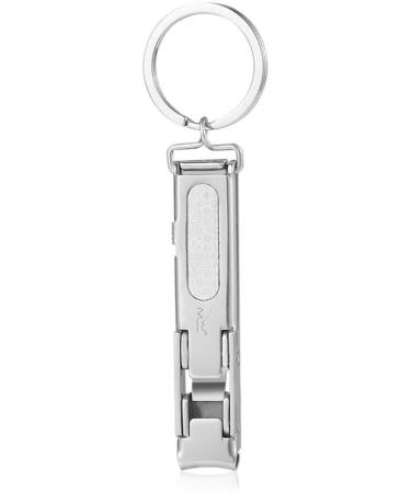 Stainless Steel Ultra-Thin Foldable Hand Toe Nail Clippers Cutter with Keychain Cutter Trimmer Silver Tool Key RingDeft Processed