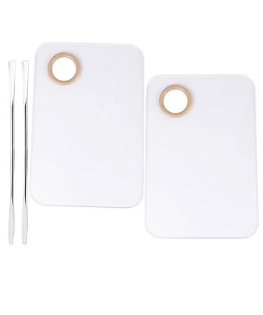Lurrose 2 sentences 4Tlg acrylic palette nail painting tool artists mix make-up-plate-kit color mixing spelle foundation mix palette cosmetic spatula nail art suite with holes