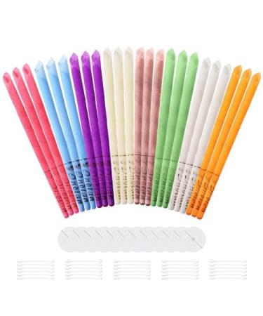 24 pieces of ear candles ear candles made of natural beeswax non-toxic ear candles for cleaning ear wax cylinder scent hollow cone candles with 8 colors and 12 protective discs 10 cotton swabs 26