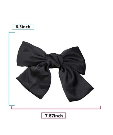 Stylish Big Hair Bows for Women and Girls - Bowknot French Barrettes and Clips Set in Black - Buy Online on GoSupps.com