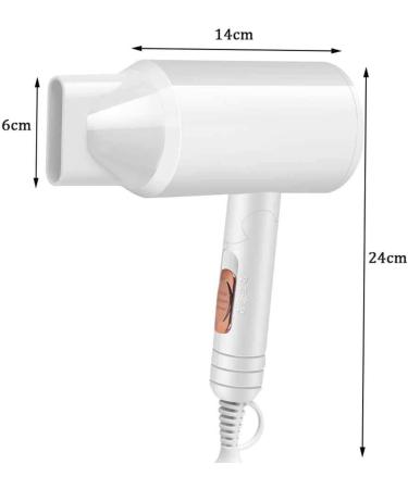 Travel Hair Dryer Compact Hair Dryer Ionic Hair Dryer Portable Hair Dryer 1200W 2 Speed and 3 Heat with Folding Handle Overheat Protection Low Noise Lightweight for Home Use Travel White - Buy Online on GoSupps.com