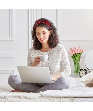 Shop Geyan Vintage Bow Headbands - 2 Pack Red & Black Wide Hair Bands with Dots for Women & Girls - International Shipping Available - Buy Online on GoSupps.com