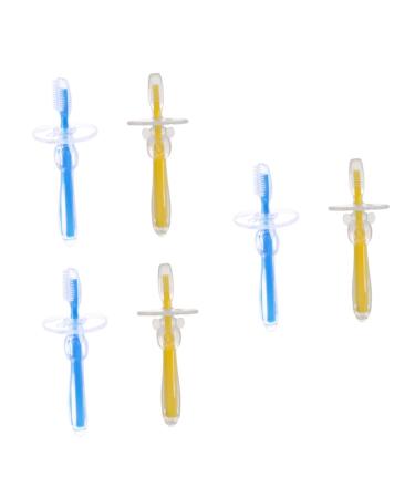 Frcolor 6 STK bristle toothbrush newborn toothbrush toys for children infant mouth clean baby toys newborn toys for newborn toothbrushes earth colors form toddler