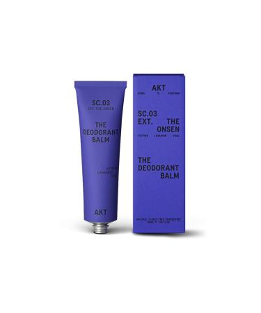 AKT THE DEODORANT BALM. Award winning multi-use natural deodorant. Plastic Free. Gender Free. Aluminium Free. 100% effective 1 tube lasts up to 3 months. SC.03 THE ONSEN. 1.7 Ounce SC.03 THE ONSEN: Vetiver Lavandin Yuzu