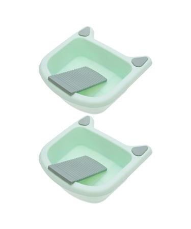 UTHCLO Wash Basin Sink 2pcs Wash Basin Baby Sink Portable Sink Plastic Household Washbasin Cartoon Newborn Baby Clothes