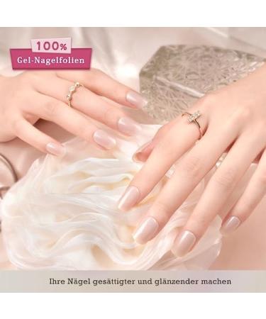 Danni & Toni Sand Beige Gel Nail Films - Glossy Monochrome Stickers | Semi-Hardened Nail Wraps (28 Stickers) - Buy Online on GoSupps.com