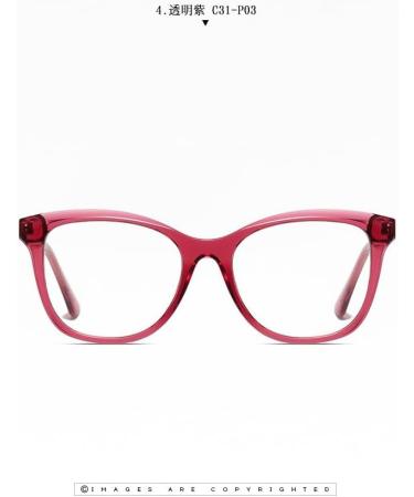 SERONI Metal Temples Tr90 Oval Blue Light Blocking Glasses for Men & Women - Anti UV Computer Reading Glasses Clear-Purple 52mm - Buy Online on GoSupps.com