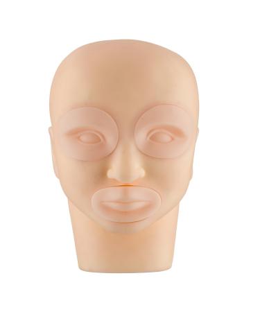 Practice Training Head Make Up and Lash Extention Cosmetology Doll Face Head Soft-Touch Rubber Practice Head Easy to Clean by Skincare Essential Oil.