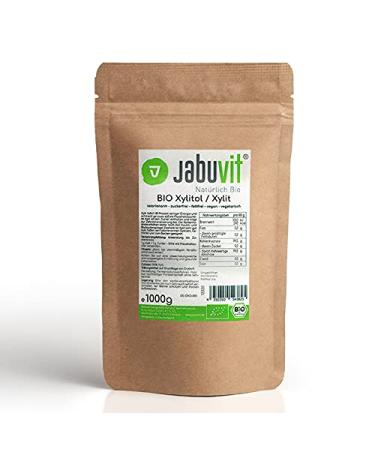 Jabuvit- Bio Xylitol-Xylit bio certified xylitol 40% less kcal than sugar perfect diet companion & a healthy diet environmentally friendly packaging made in Germany-1000G bag