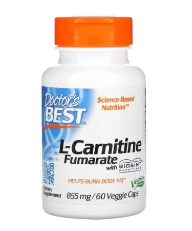 Doctor's Best L-Carnitine Fumarate 855mg - 60 Vegetable Capsules - Support for Energy and Vitality