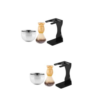 Minkissy 2 sets Razieted suits for men wear -resistant shaving cup beard cup shaving brush holder shaving shell shaving shell shaving brushes comfortable shaving brush faders desktop acrylic man