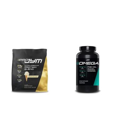 JYM Supplement Science PRO JYM 45 Servings - Tahitian Vanilla Bean & mg High Potency Omega 3 EPA DHA DPA for Brain Heart & Joint Support 120 Soft Gels